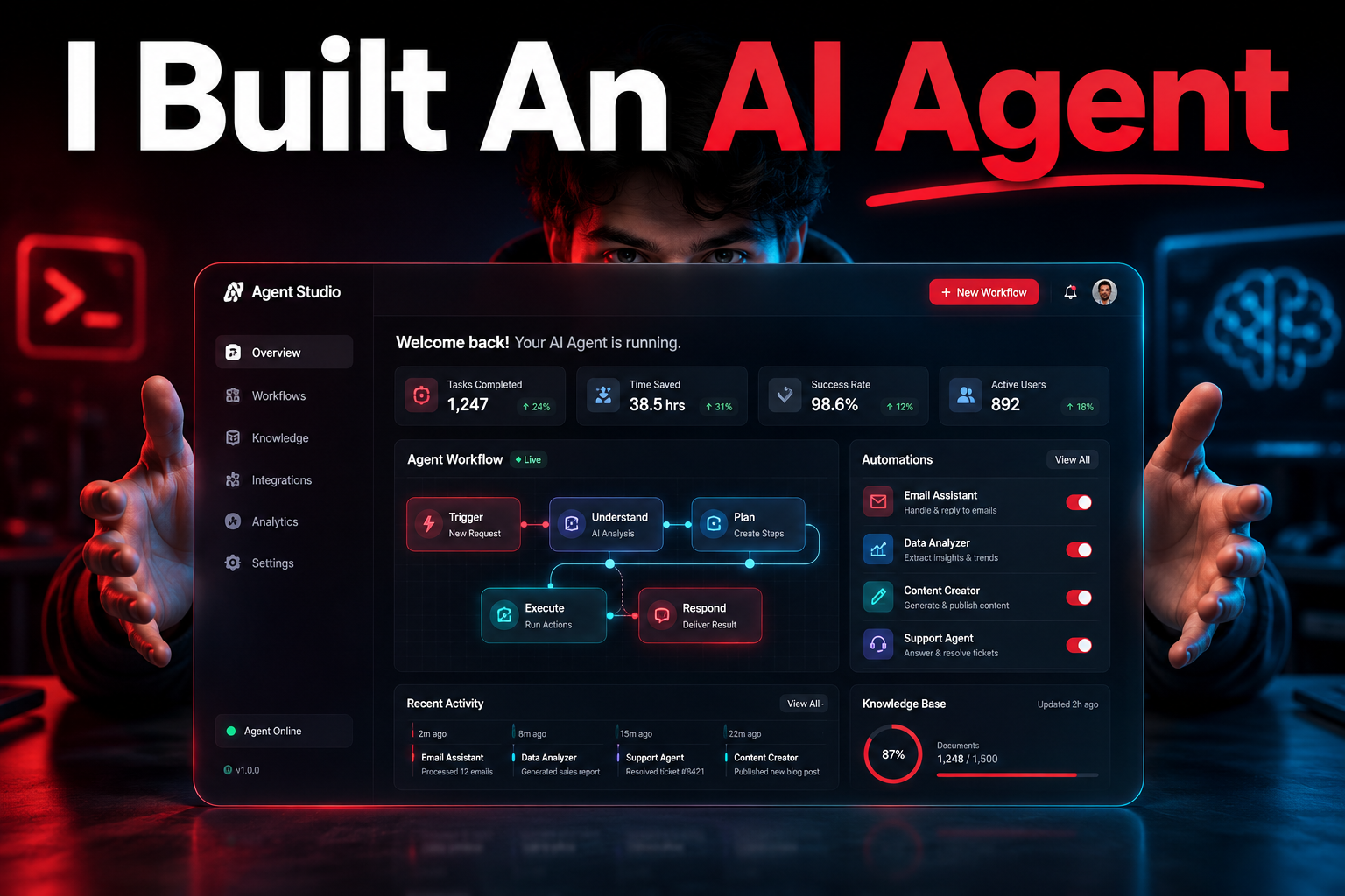 I Built An AI Agent thumbnail result for AI and tech