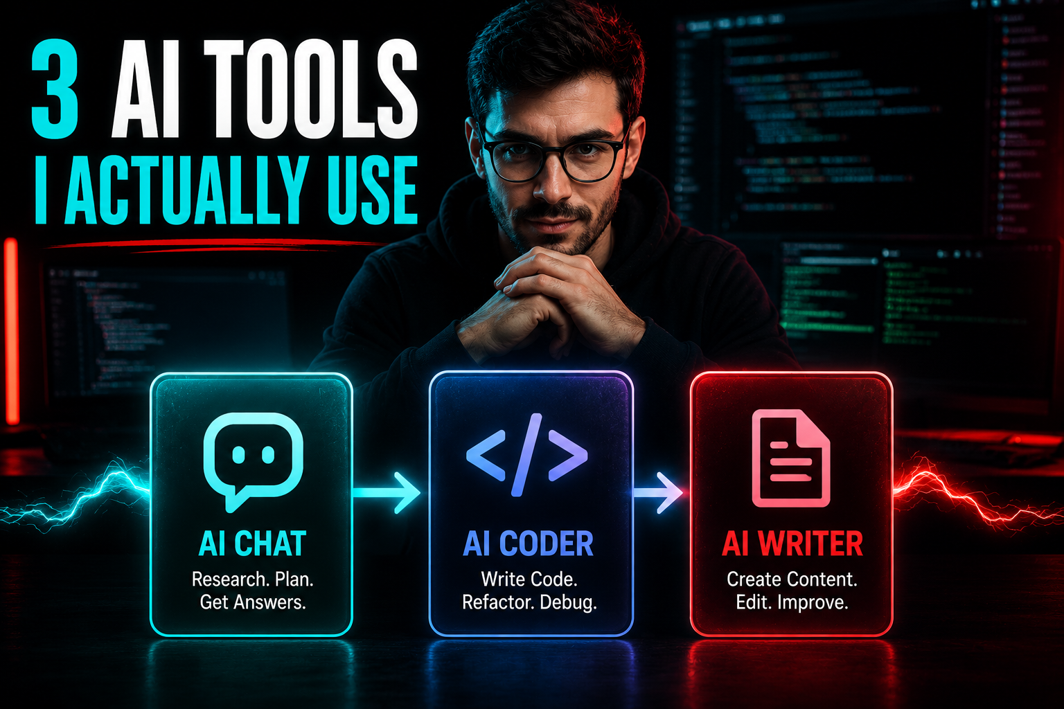 3 AI Tools I Actually Use thumbnail result for Developer tools