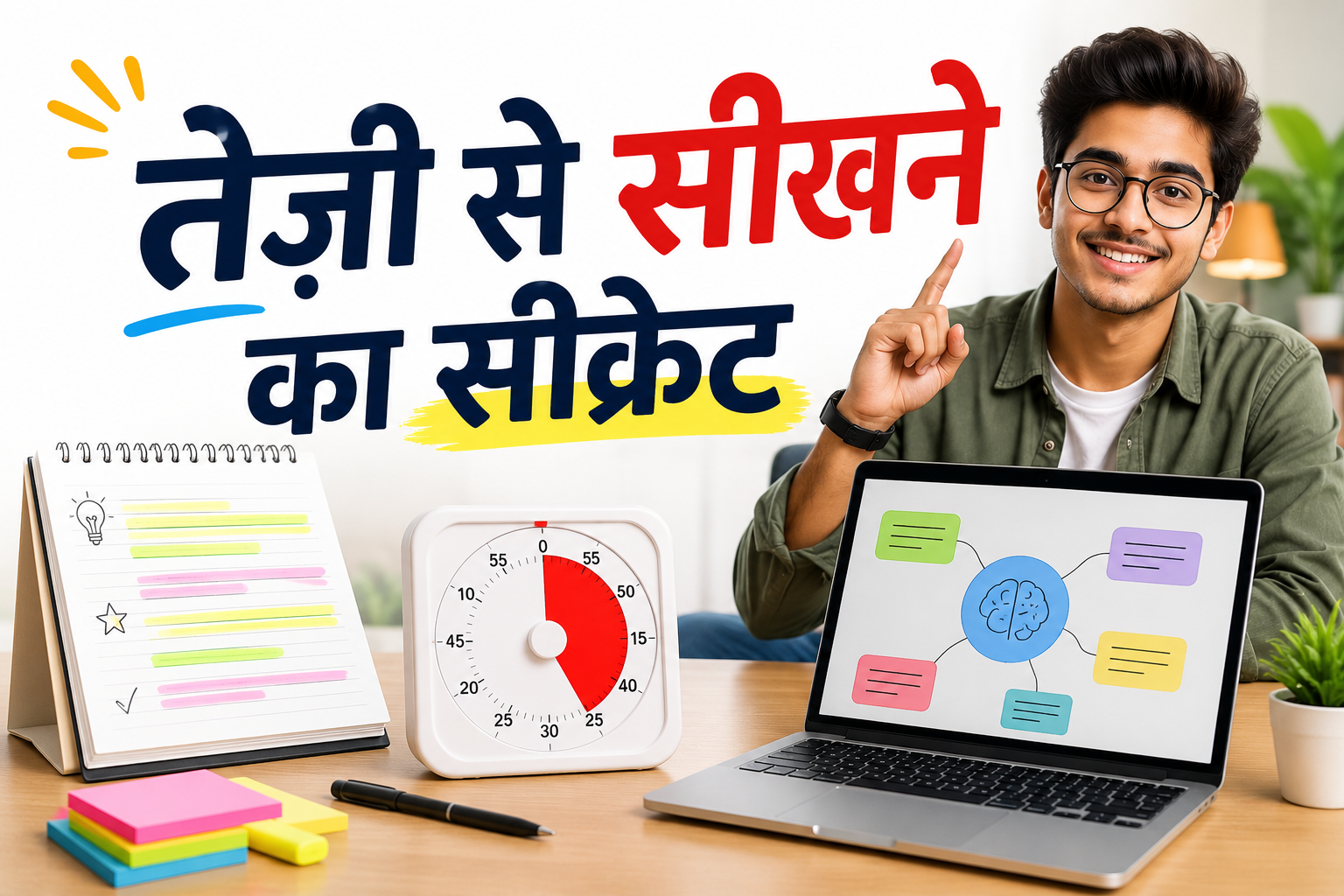 Hindi thumbnail example: तेज़ी से सीखें