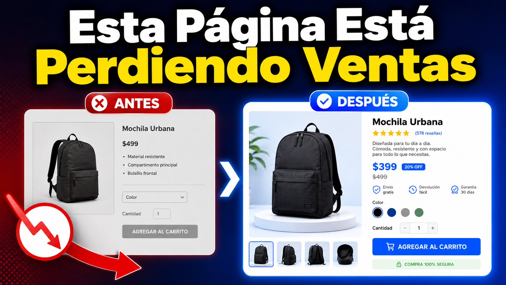 Spanish thumbnail example: Esta Página Vende Más
